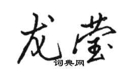 駱恆光龍瑩行書個性簽名怎么寫