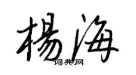王正良楊海行書個性簽名怎么寫