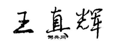 曾慶福王真輝行書個性簽名怎么寫