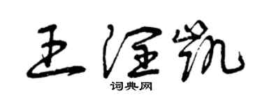 曾慶福王潤凱草書個性簽名怎么寫