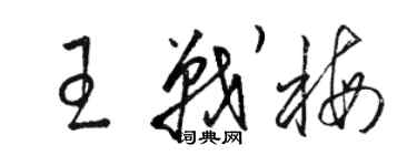 駱恆光王戰梅草書個性簽名怎么寫