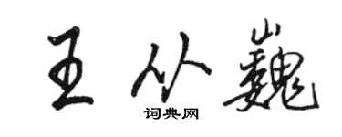 駱恆光王從巍行書個性簽名怎么寫