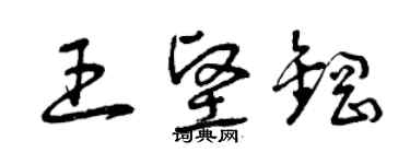 曾慶福王堅鋼草書個性簽名怎么寫