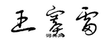 曾慶福王賽雷草書個性簽名怎么寫