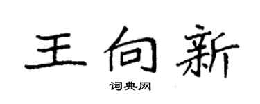 袁強王向新楷書個性簽名怎么寫