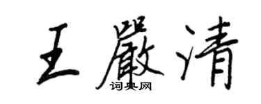 王正良王嚴清行書個性簽名怎么寫