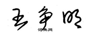 朱錫榮王爭明草書個性簽名怎么寫