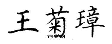 丁謙王菊璋楷書個性簽名怎么寫