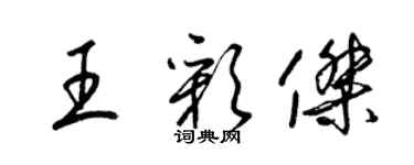 梁錦英王彩傑草書個性簽名怎么寫