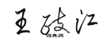 駱恆光王政江行書個性簽名怎么寫