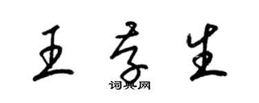 梁錦英王存生草書個性簽名怎么寫