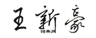 駱恆光王新豪行書個性簽名怎么寫
