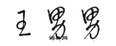 駱恆光王男男草書個性簽名怎么寫