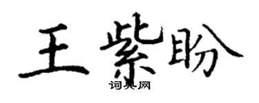 丁謙王紫盼楷書個性簽名怎么寫