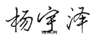 駱恆光楊宇澤行書個性簽名怎么寫