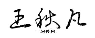 曾慶福王秋凡草書個性簽名怎么寫