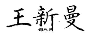 丁謙王新曼楷書個性簽名怎么寫