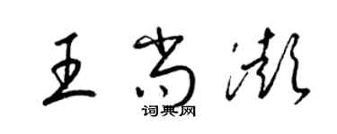 梁錦英王尚澎草書個性簽名怎么寫