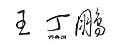 駱恆光王丁鵬草書個性簽名怎么寫