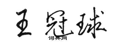 駱恆光王冠球行書個性簽名怎么寫