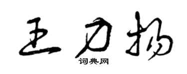 曾慶福王力揚草書個性簽名怎么寫