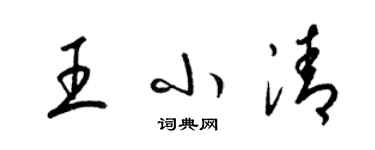 梁錦英王小清草書個性簽名怎么寫