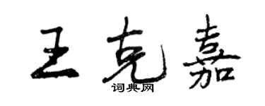 曾慶福王克嘉行書個性簽名怎么寫