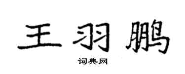 袁強王羽鵬楷書個性簽名怎么寫