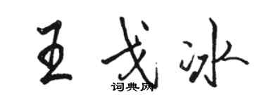 駱恆光王戈冰行書個性簽名怎么寫