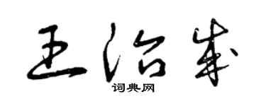 曾慶福王治成草書個性簽名怎么寫