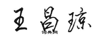 駱恆光王昌瓊行書個性簽名怎么寫