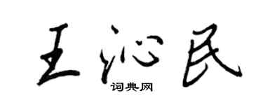 王正良王沁民行書個性簽名怎么寫