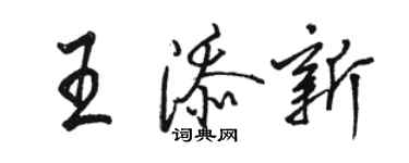 駱恆光王添新行書個性簽名怎么寫