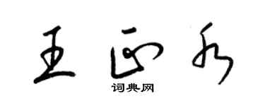 梁錦英王正水草書個性簽名怎么寫