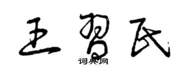 曾慶福王習民草書個性簽名怎么寫