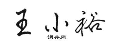 駱恆光王小裕行書個性簽名怎么寫