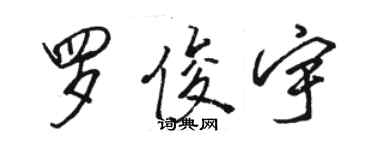 駱恆光羅俊宇行書個性簽名怎么寫