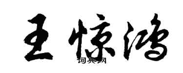 胡問遂王驚鴻行書個性簽名怎么寫