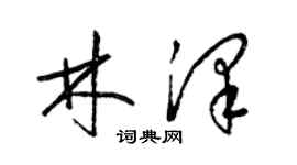 梁錦英林澤草書個性簽名怎么寫