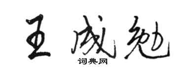 駱恆光王成勉行書個性簽名怎么寫