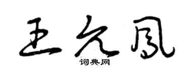 曾慶福王允鳳草書個性簽名怎么寫