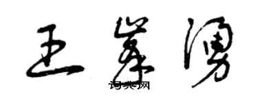 曾慶福王峰涌草書個性簽名怎么寫