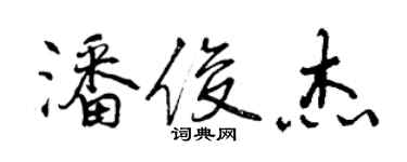 曾慶福潘俊傑行書個性簽名怎么寫