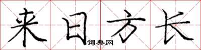 龐中華來日方長楷書怎么寫