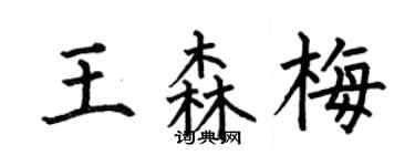 何伯昌王森梅楷書個性簽名怎么寫