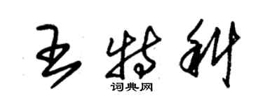 朱錫榮王特科草書個性簽名怎么寫