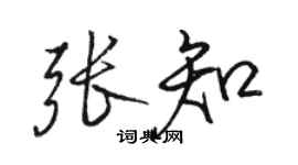 駱恆光張知行書個性簽名怎么寫