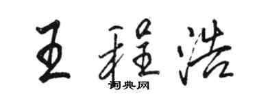 駱恆光王程浩行書個性簽名怎么寫