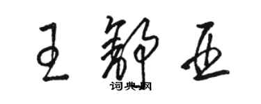 駱恆光王舒亞草書個性簽名怎么寫