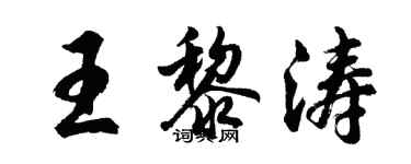胡問遂王黎濤行書個性簽名怎么寫
